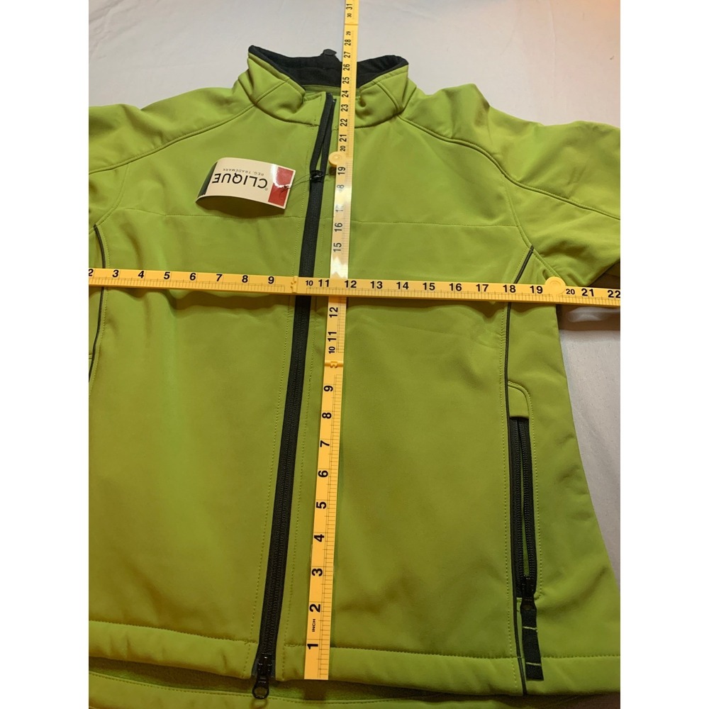 NWT Clique Softshell Jacket Lime Green Full Zip L Lightweight Outdoor Activewear - Picture 5 of 7